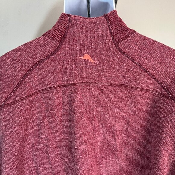 Tommy Bahama Men's rose and pink reversible 1/2 zip golf Sweater XL EUC - Picture 1 of 5